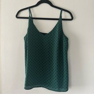 Banana Republic Green and Navy Tank Top Blouse